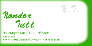 nandor tull business card